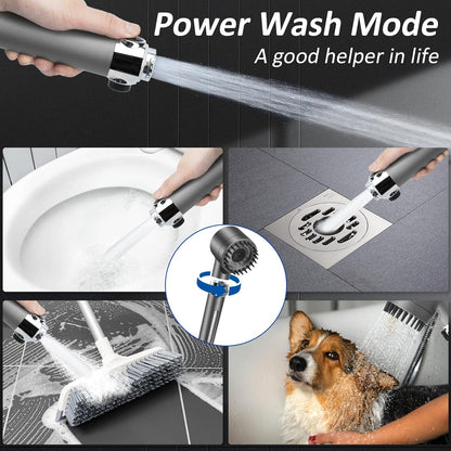 High Pressure Shower Heads with Scalp Massager Shampoo Brush for Skin